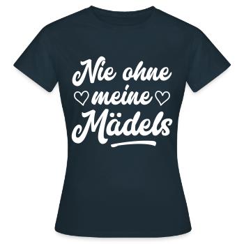 nie ohne meine mädels herz - Frauen T-Shirt - Navy - Vorne - AI Model Female 172 dark (172cm)