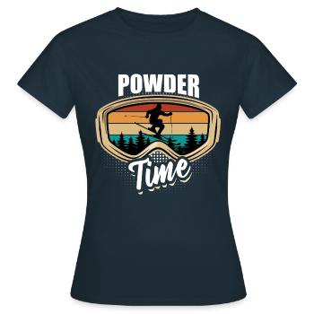 Ski, poudreuse, sports d'hiver, vacances au ski - T-shirt Femme - marine - Devant - AI Model Female 172 dark (172cm)