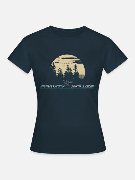 Gravity Wolves Moonlight - Frauen T-Shirt - Navy