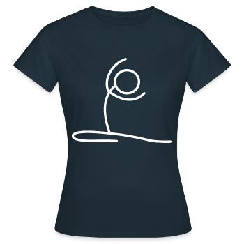 Exercice de yoga - T-shirt Femme - marine - Devant - AI Model Female 172 dark (172cm)