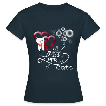 Amis chat, dire chat - T-shirt Femme - marine - Devant - AI Model Female 172 dark (172cm)