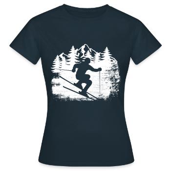Ski, après-ski, sports d’hiver, vacances au ski - T-shirt Femme - marine - Devant - AI Model Female 172 dark (172cm)