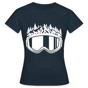 Ski, après-ski, sports d’hiver, vacances au ski - T-shirt Femme - marine - Devant - AI Model Female 172 dark (172cm)