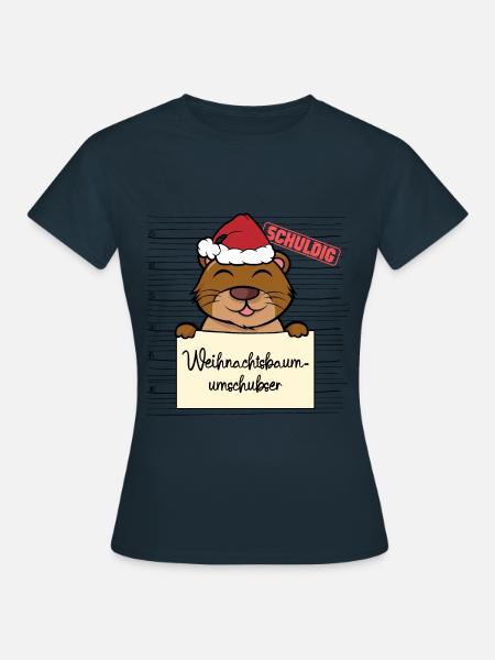 Weihnachtsbaum Umschubser Seeotter - Frauen T-Shirt - Navy