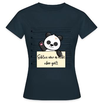 Panda lustiger Spruch humor Gefängnisbild - Frauen T-Shirt - Navy - Vorne - AI Model Female 172 dark (172cm)