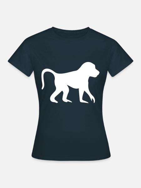 Pavian affe silhouette - Frauen T-Shirt - Navy