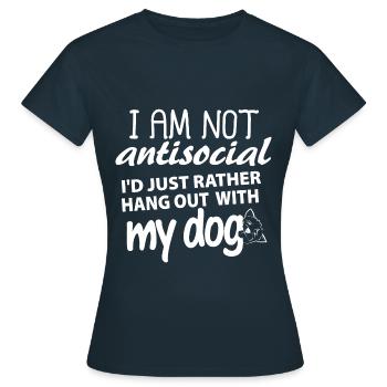 I'd just rather hang out with my dog - Women's T-Shirt - navy - Front - AI Model Female 172 dark (172cm)