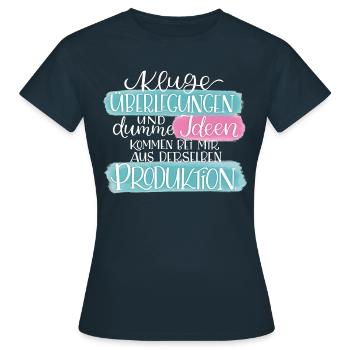 Kluge Überlegungen - Frauen T-Shirt - Navy - Vorne - AI Model Female 172 dark (172cm)