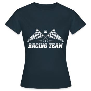 racing team flag icon logo race - Women's T-Shirt - navy - Front - AI Model Female 172 dark (172cm)
