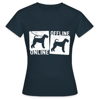 Online Offline - Airedale Terrier Dog Leash - Women's T-Shirt - navy - Front - AI Model Female 172 dark (172cm)
