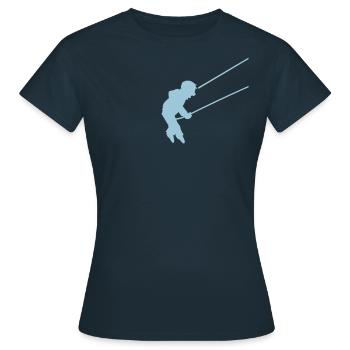Schaukeln / swinging boy (1c) - Frauen T-Shirt - Navy - Vorne - AI Model Female 172 dark (172cm)