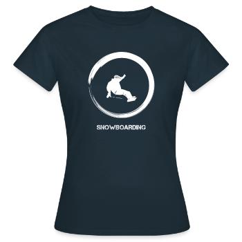 Snowboard Snowboarding Snowboarder Board Boarding - T-shirt Femme - marine - Devant - AI Model Female 172 dark (172cm)