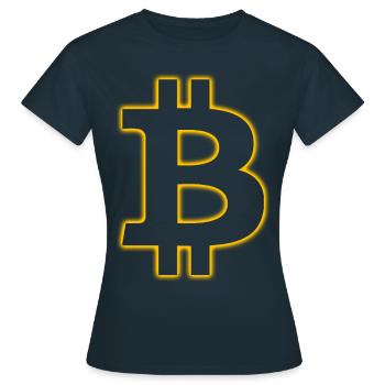 Bitcoin brillant - T-shirt Femme - marine - Devant - AI Model Female 172 dark (172cm)