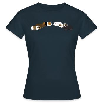 Sechs Meerschweinchen 2 - Frauen T-Shirt - Navy - Vorne - AI Model Female 172 dark (172cm)