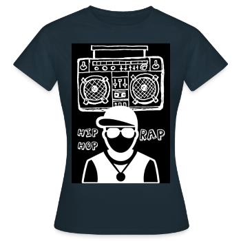 LE RAPPEUR et le système de son - T-shirt Femme - marine - Devant - AI Model Female 172 dark (172cm)
