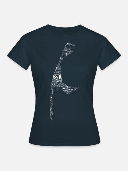 Sylt aus Worten weiß - Frauen T-Shirt - Navy