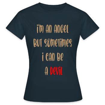 Ange et démon - T-shirt Femme - marine - Devant - AI Model Female 172 dark (172cm)