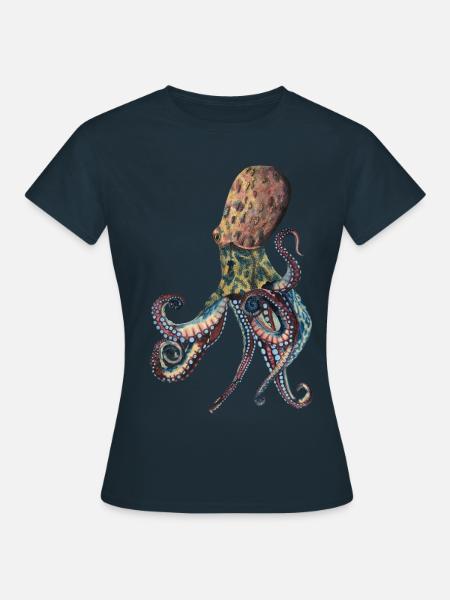 Oktopus Tintenfisch - Frauen T-Shirt - Navy