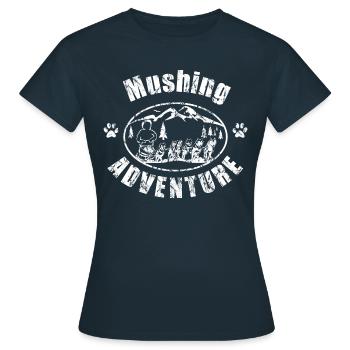 Husky Mushing - Frauen T-Shirt - Navy - Vorne - AI Model Female 172 dark (172cm)