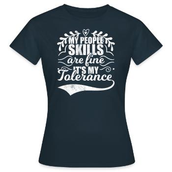 Social competence, tolerance, tolerance, acceptance - Women's T-Shirt - navy - Front - AI Model Female 172 dark (172cm)