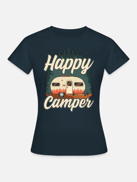 Happy Camper Design - Frauen T-Shirt - Navy