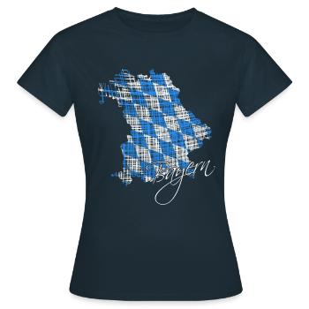 Bayern, Bavaria, Oberbayern - Frauen T-Shirt - Navy - Vorne - AI Model Female 172 dark (172cm)