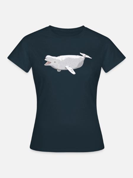 Beluga Wal, Geschenk, Geschenkidee - Frauen T-Shirt - Navy