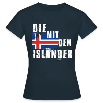 Die mit dem Isländer - Frauen T-Shirt - Navy - Vorne - AI Model Female 172 dark (172cm)