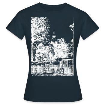 Mon vieux village - village historique à la maison - T-shirt Femme - marine - Devant - AI Model Female 172 dark (172cm)