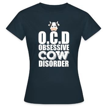trouble obsessionnel de la vache ocd - T-shirt Femme - marine - Devant - AI Model Female 172 dark (172cm)