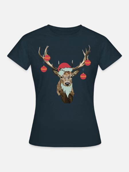 Deer Christmas Shirt Best Gift Deer Fan - Dame-T-shirt - marineblå