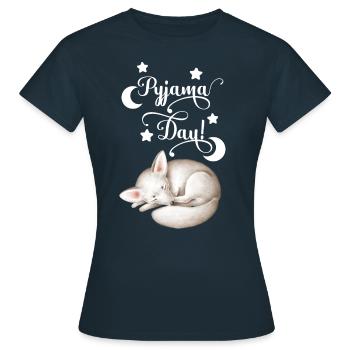 Pyjama chemise de nuit pyjama dormant lève-tard - T-shirt Femme - marine - Devant - AI Model Female 172 dark (172cm)