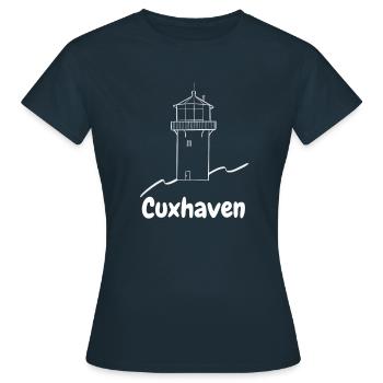 Leuchtturm Cuxhaven dicke Berta - Frauen T-Shirt - Navy - Vorne - AI Model Female 172 dark (172cm)