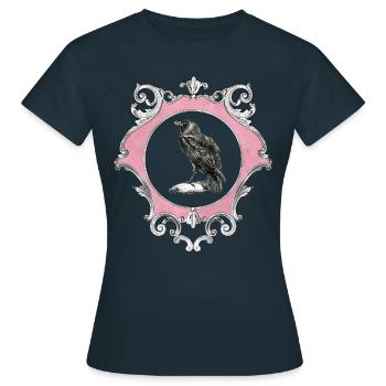 Flowers goth goth skull death skull punk - Women's T-Shirt - navy - Front - AI Model Female 172 dark (172cm)
