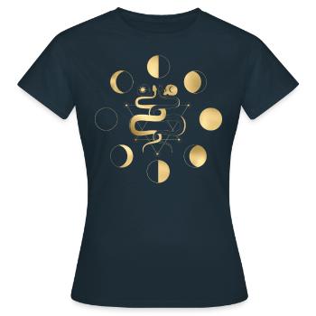 Tarot card occult astrology gothic esoteric - Women's T-Shirt - navy - Front - AI Model Female 172 dark (172cm)