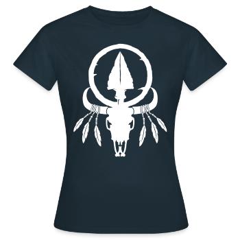 Indianer Ureinwohner Traumfänger Cowboy Western - Frauen T-Shirt - Navy - Vorne - AI Model Female 172 dark (172cm)