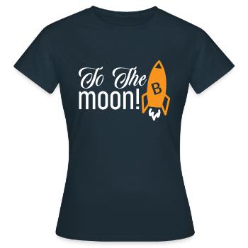 Bitcoins à la lune - T-shirt Femme - marine - Devant - AI Model Female 172 dark (172cm)