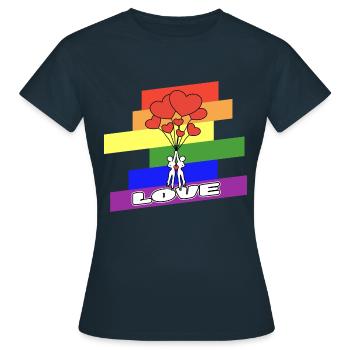 LGBT Gay Lesbienne Gay - T-shirt Femme - marine - Devant - AI Model Female 172 dark (172cm)