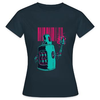 Le graffiti est la future couleur Oldshool Mullern - T-shirt Femme - marine - Devant - AI Model Female 172 dark (172cm)