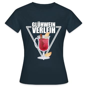 Glühwein Verleih - Frauen T-Shirt - Navy - Vorne - AI Model Female 172 dark (172cm)