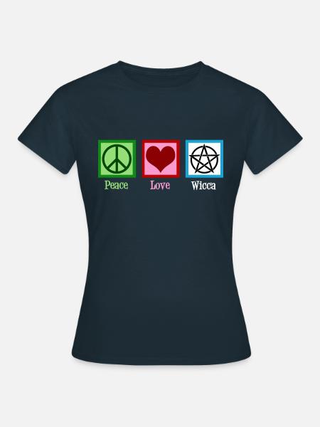 Friedensliebe Wicca - Frauen T-Shirt - Navy