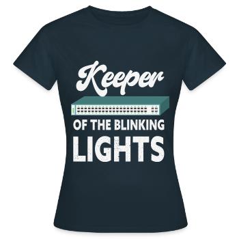 Keeper of the Blinking Lights IT Tech Network - Women's T-Shirt - navy - Front - AI Model Female 172 dark (172cm)