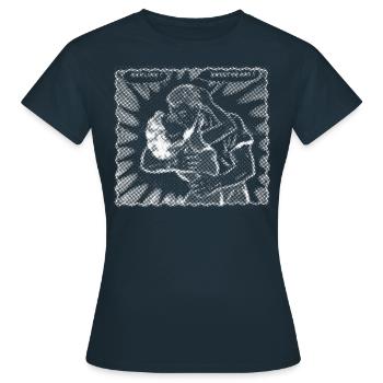 Baiser trame impression blanche - T-shirt Femme - marine - Devant - AI Model Female 172 dark (172cm)