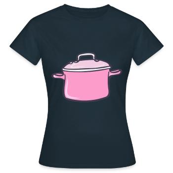 Topf - Frauen T-Shirt - Navy - Vorne - AI Model Female 172 dark (172cm)