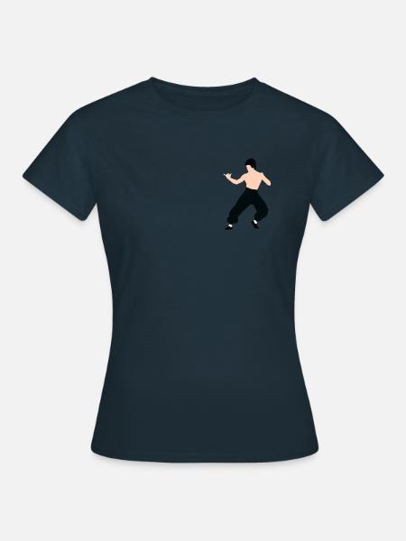 Bruce lee Kampf Pose - Frauen T-Shirt - Navy