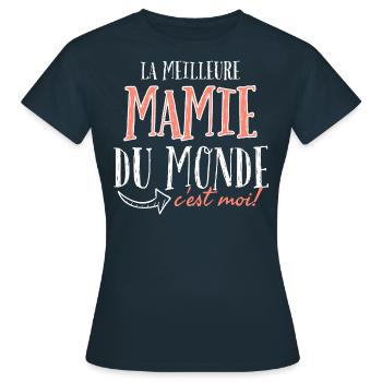 La meilleure mamie du monde c'est moi. - T-shirt Femme - marine - Devant - AI Model Female 172 dark (172cm)