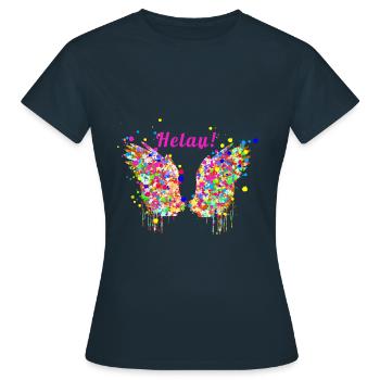Wings, confetti, angelwings, carnival, helau - Women's T-Shirt - navy - Front - AI Model Female 172 dark (172cm)