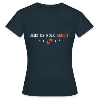 Jeux de rôle addict - T-shirt Femme - marine - Devant - AI Model Female 172 dark (172cm)