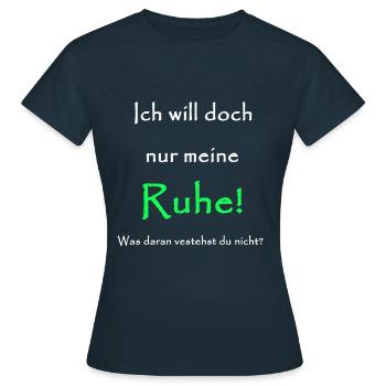 Quiet - Women's T-Shirt - navy - Front - AI Model Female 172 dark (172cm)