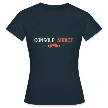 Console addict - T-shirt Femme - marine - Devant - AI Model Female 172 dark (172cm)